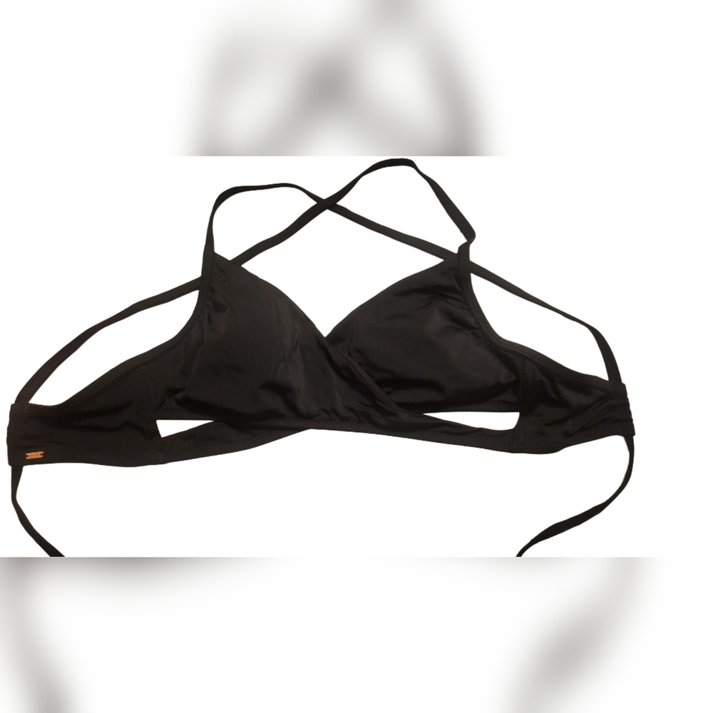 VS PINK Black Wrap Style Bikini Top Large